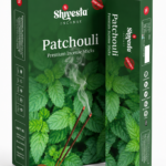 Shivesta Premium Patchouli Incense Sticks in elegant green-themed packaging with incense holder, manufactured in India for bulk wholesale, OEM, private label, and global export